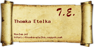 Thomka Etelka névjegykártya