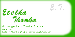 etelka thomka business card